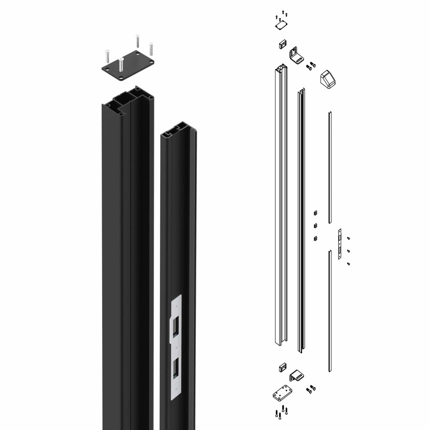 Aluminium Surface Receiver Post - Residential Gates