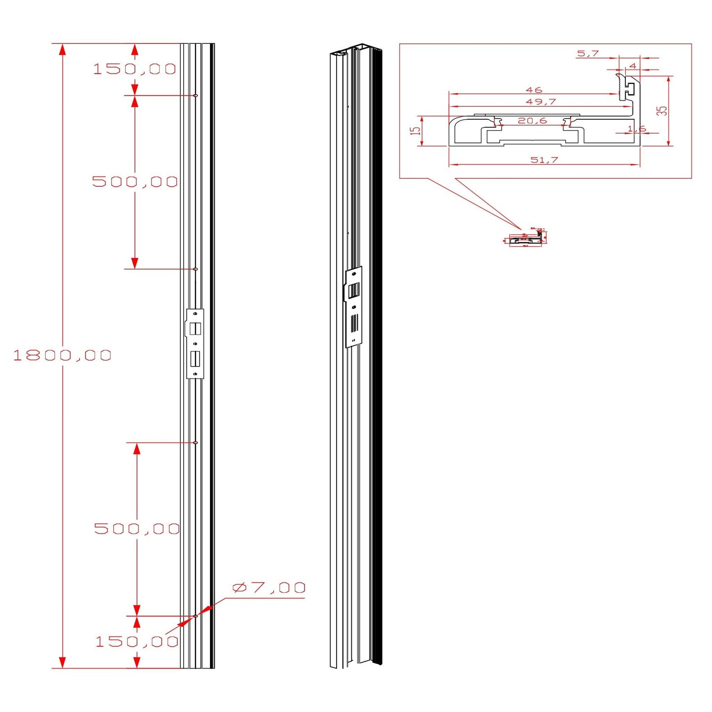 Full Length Lock Keep Receiver - Residential Gates