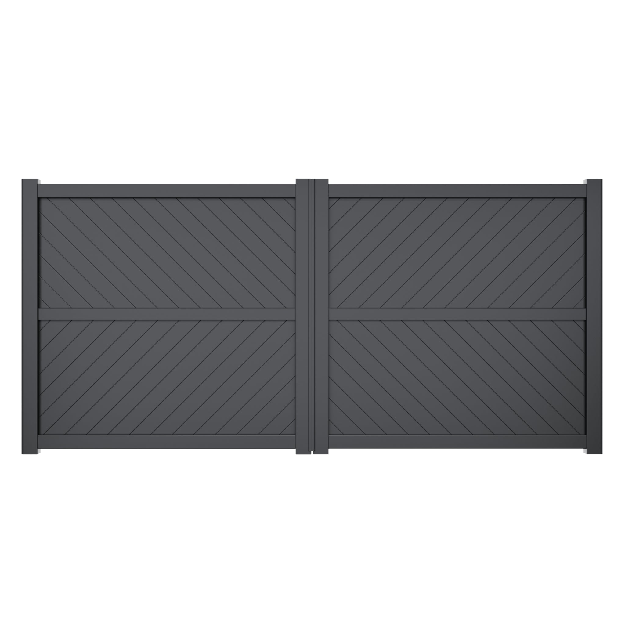 Aluminium Full Privacy Diagonal Slat Driveway Gate | DiagonalElegance ...