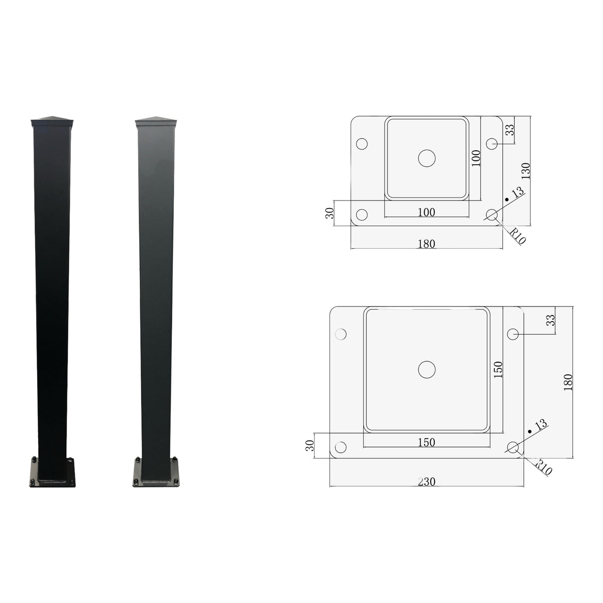 Aluminium Post Inc. Cap