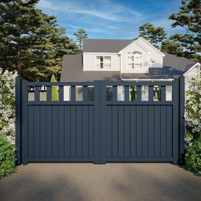 OpenSky | Aluminium Partial Privacy Open-Top Driveway Gate - Residential Gates