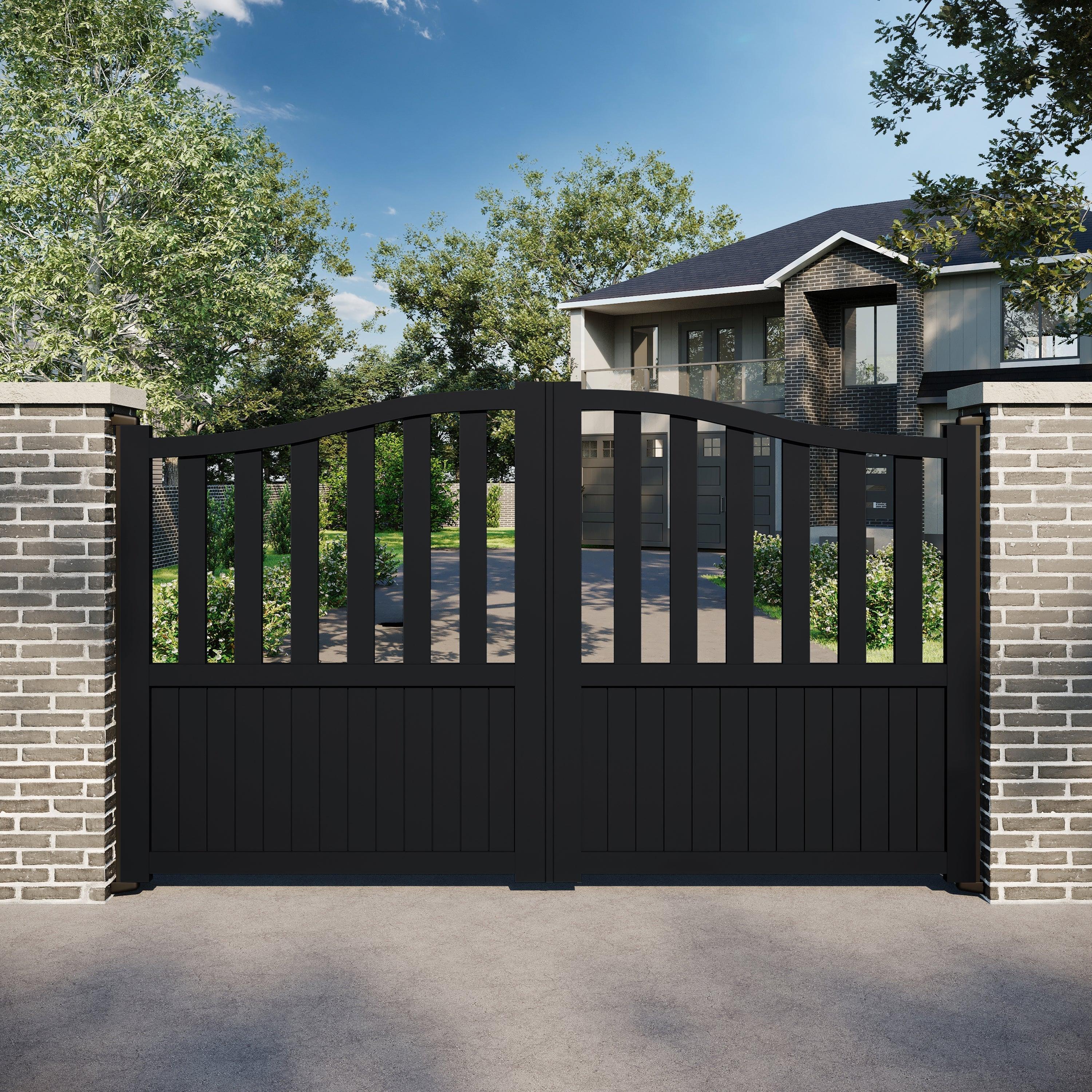 Aluminium Partial Privacy Driveway Gate with SkyView Design | SkyView Elite