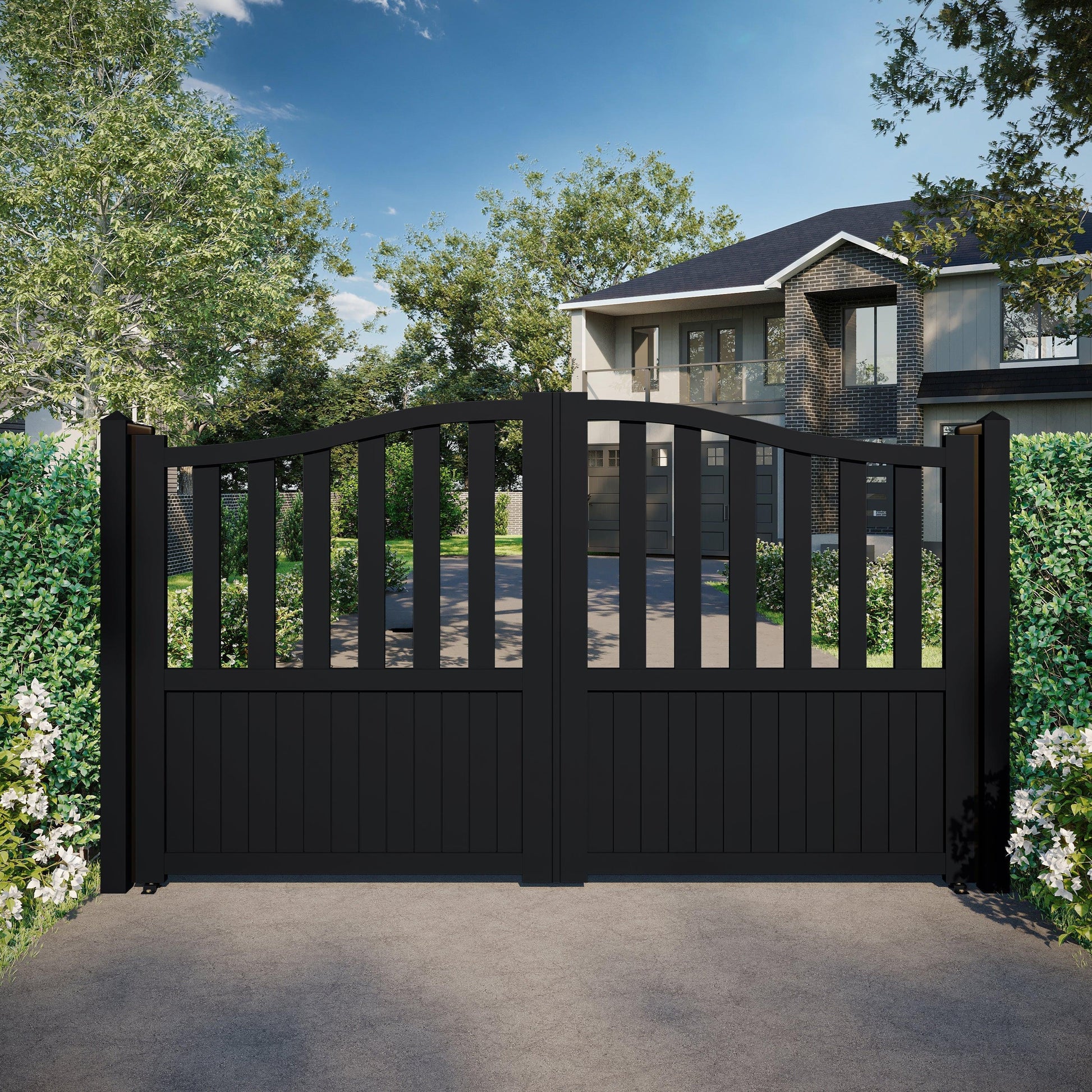 SkyView Elite | Aluminium Partial Privacy Driveway Gate - Residential Gates